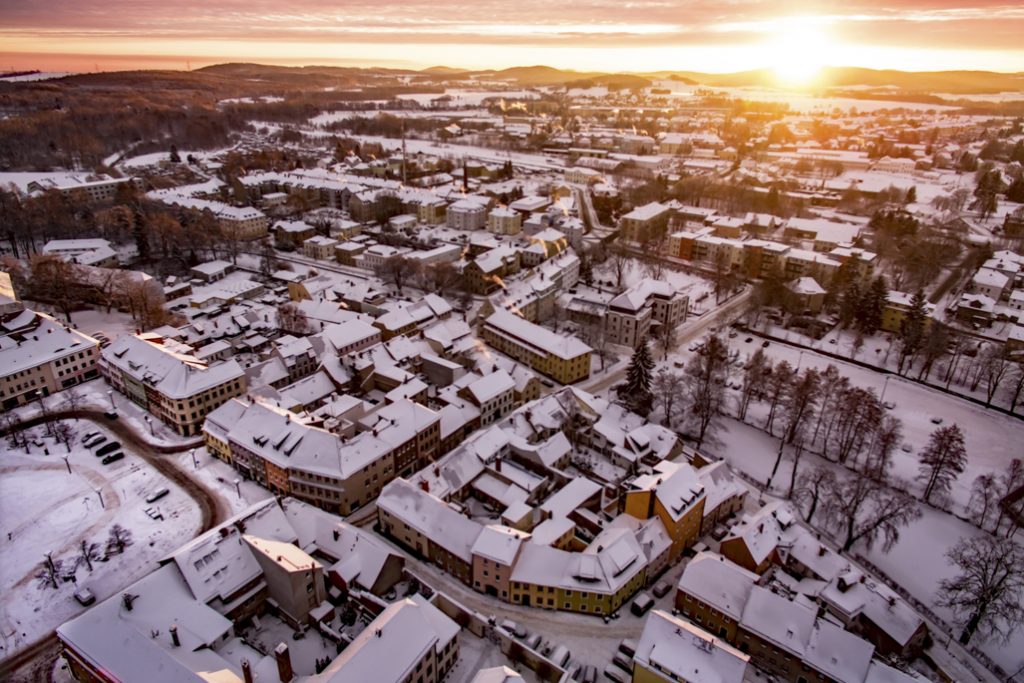 Sonnenaufgang  über Bischofswerda Süd